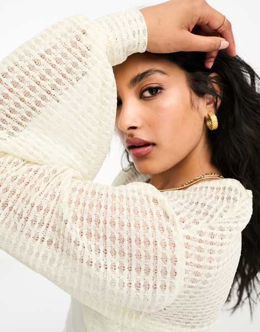 ASOS DESIGN Curve knitted shrug cardigan with thumbholes (part of