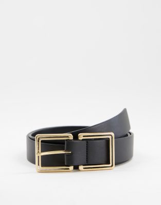 Asos Design Open Square Waist And Hip Belt In Gold Metal Work | ModeSens