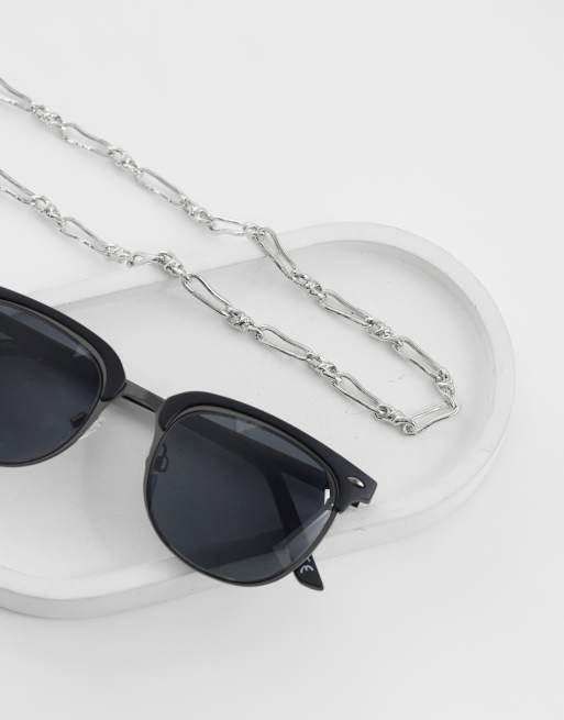 ASOS DESIGN open twisted link chain necklace in silver, 2 of 4