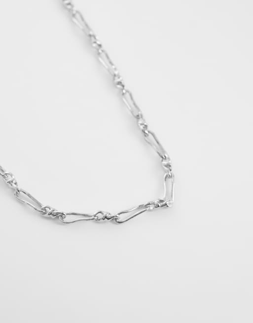 ASOS DESIGN open twisted link chain necklace in silver, 4 of 4