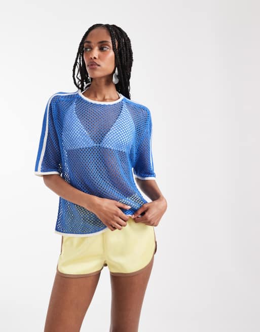 ASOS DESIGN open weave knit t-shirt, 2 of 8