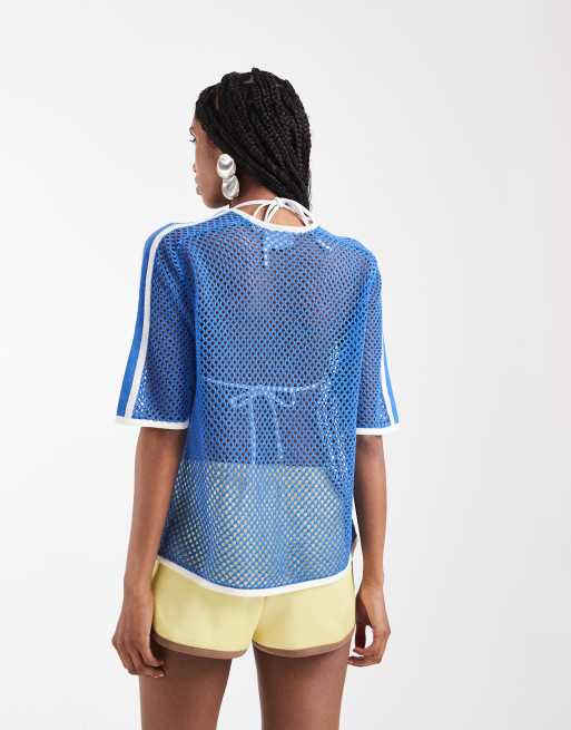 ASOS DESIGN open weave knit t-shirt, 3 of 8