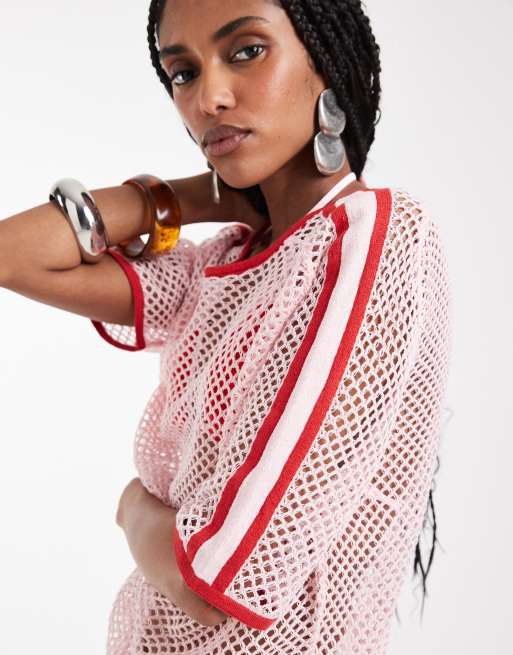 ASOS DESIGN open weave knit t-shirt, 2 of 8