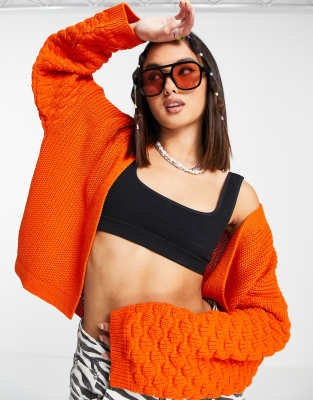 orange cardigan asos