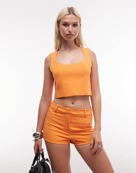ASOS DESIGN – Orange, figursydd kostym med kavaj med markerad midja - view 1