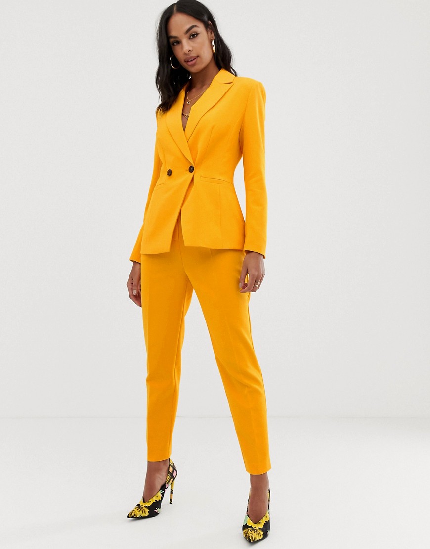 ASOS DESIGN – Orange kostymbyxor med smal passform