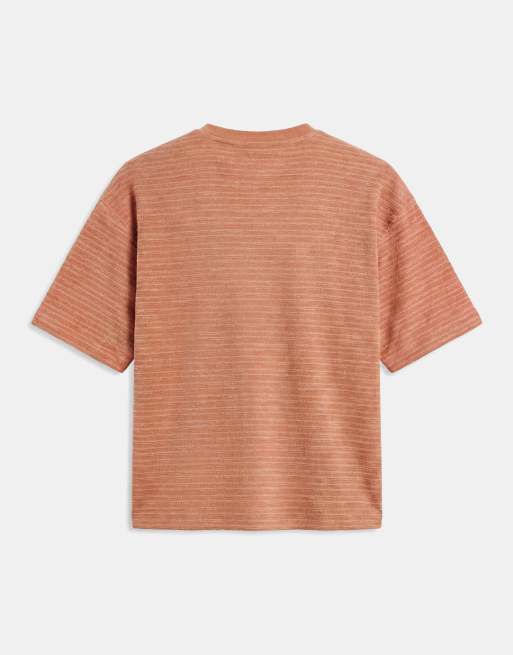 ASOS DESIGN – Orange, kraftig t-shirt i oversize med boxig passform och texturerade ränder, 7 av 7