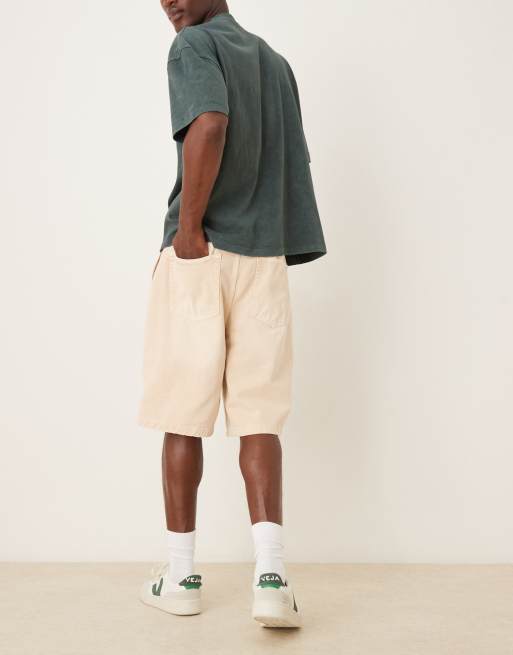 ASOS DESIGN – Orange, långa jeansshorts med veck, 3 av 5
