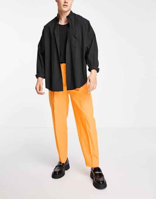 ASOS DESIGN - Orange oversized tapered elegante bukser, 3 af 4