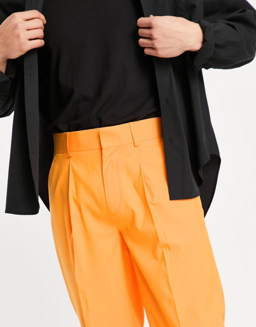 ASOS DESIGN - Orange oversized tapered elegante bukser, 4 af 4