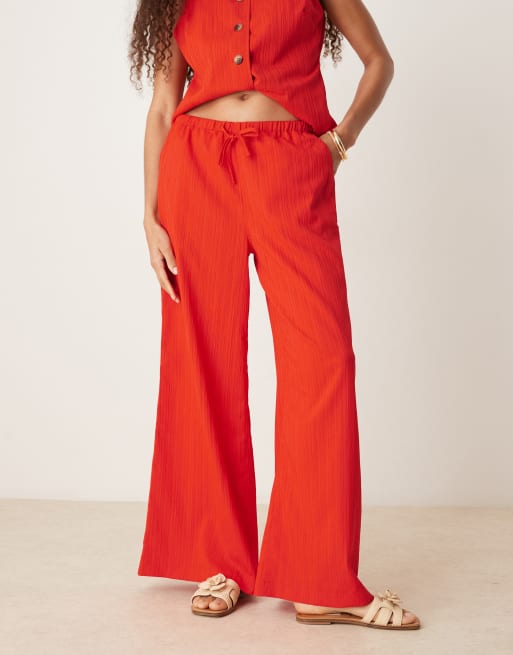ASOS DESIGN - Orange palazzo-bukser i krølstof - Del af sæt, 5 af 5
