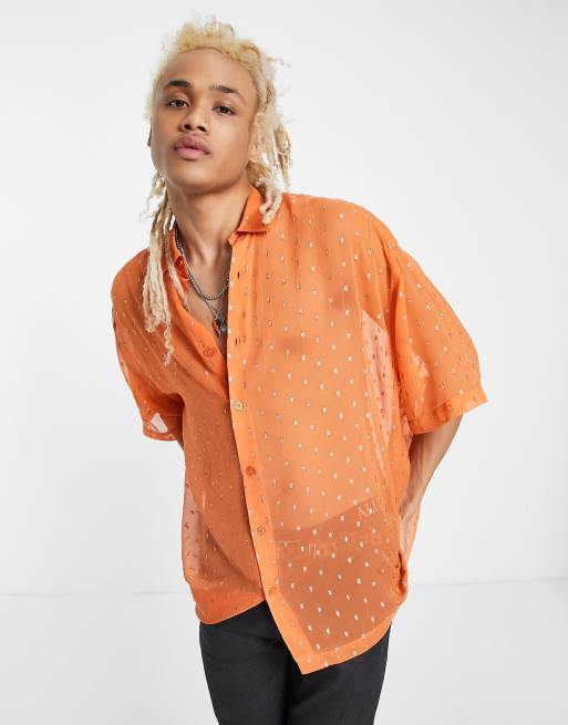 ASOS DESIGN – Orange skir skjorta i oversize med boxig passform