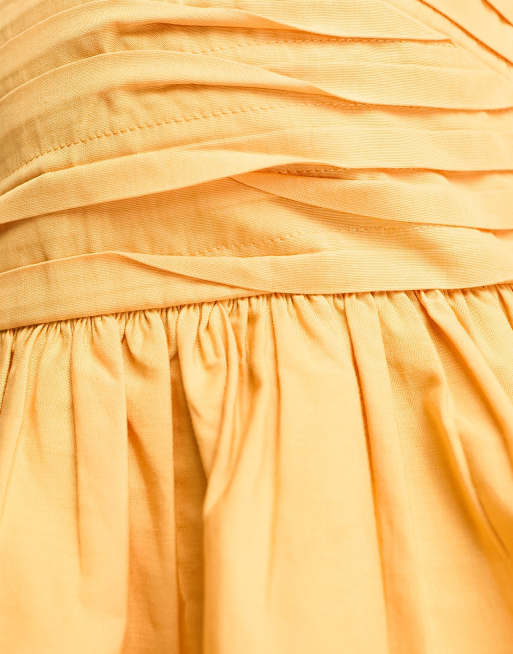 ASOS DESIGN - Orange smock-cami-soltop med plisseret bryst, 3 af 4