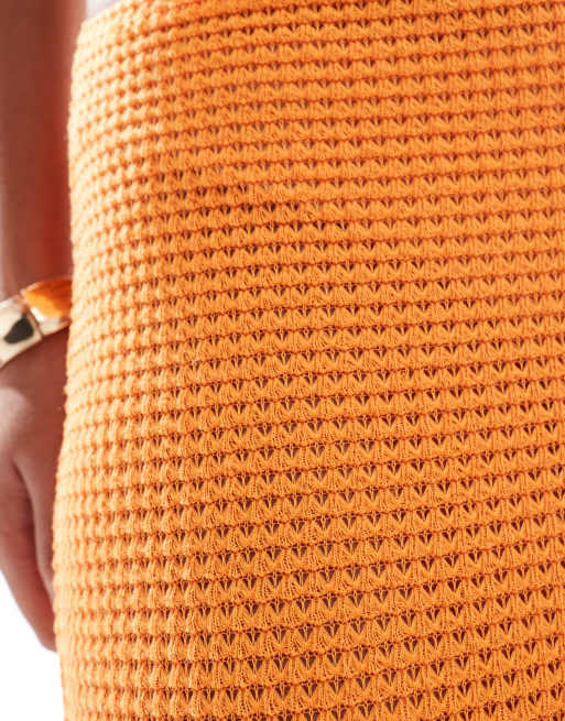 ASOS DESIGN – Orange strukturerad maxikjol, del av set, 5 av 5