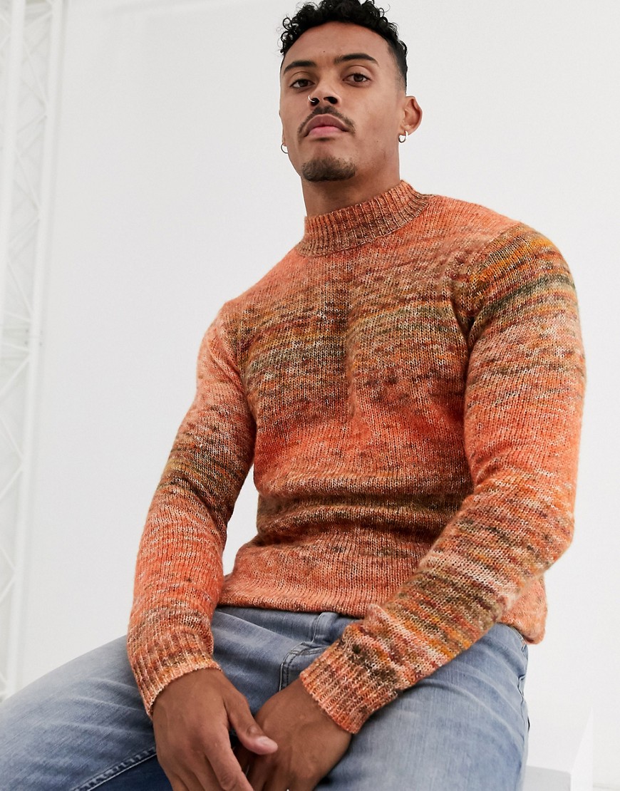 ASOS DESIGN – Orange tröja med space dye-mönster
