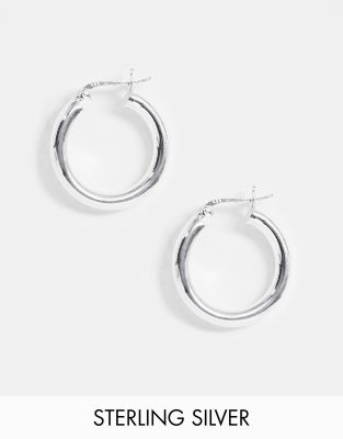 ASOS DESIGN - Orecchini 25 mm a cerchio tubolare argento sterling | ASOS