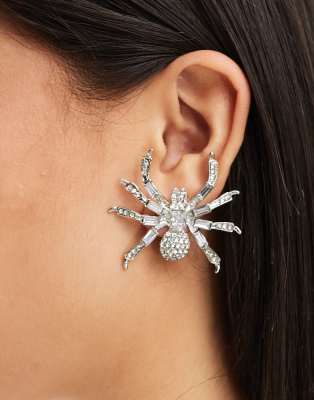 Ragno Con Rete 925 Argento Sterling Orecchini Ragno Gotico