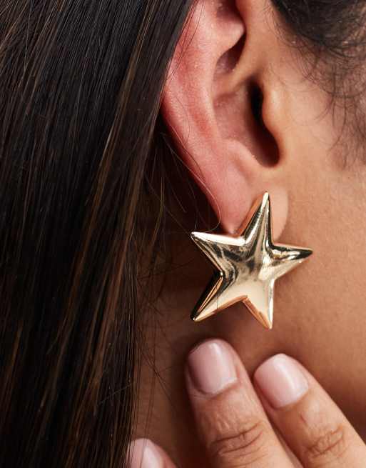 ASOS DESIGN - Orecchini a bottone con design a forma di stelle color oro