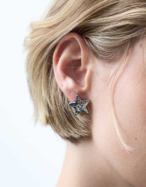 ASOS DESIGN orecchini a bottone con motivo a stella color argento - view 1