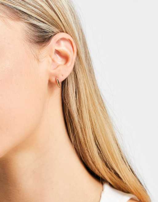 ASOS DESIGN - Orecchini a cerchio con chiusura a cerniera da 10 mm color oro