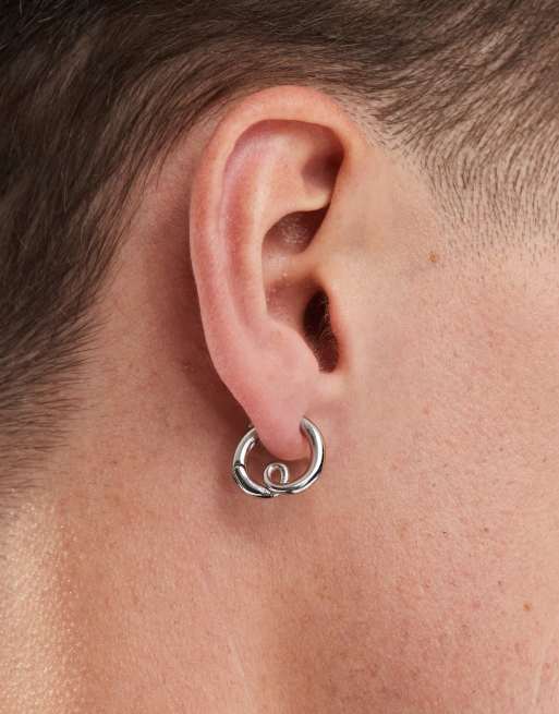 ASOS DESIGN - Orecchini a cerchio in acciaio inossidabile resistente all'acqua color argento
