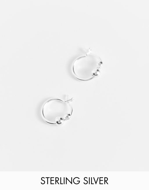 ASOS DESIGN - Orecchini a cerchio in argento sterling con sfera