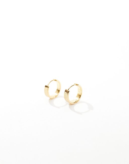 ASOS DESIGN - Orecchini a cerchio placcati in oro 14 ct