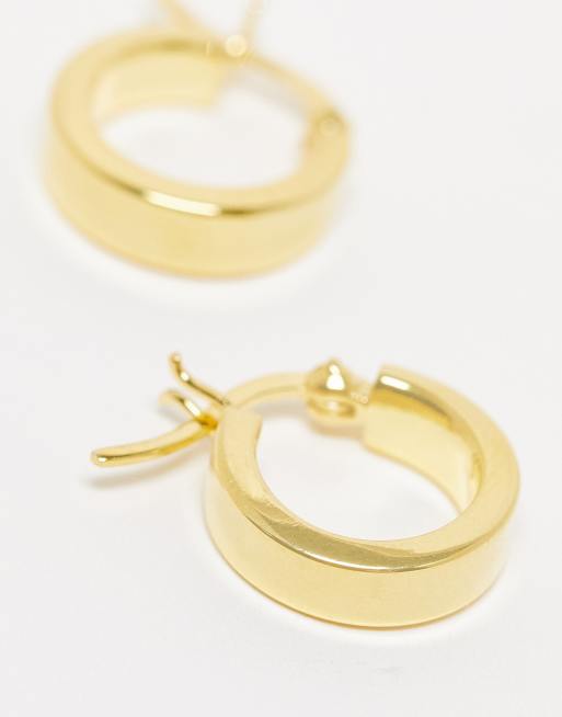 ASOS DESIGN - Orecchini a cerchio spessi in argento sterling placcato oro 14 ct, 2 di 4