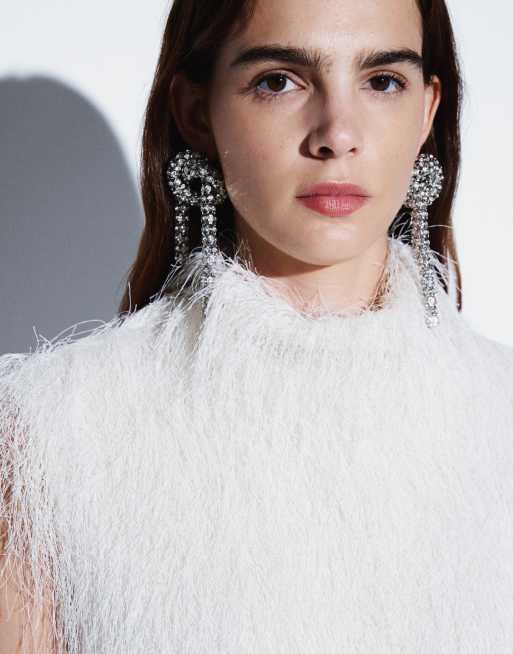 ASOS DESIGN orecchini a nodo XL con strass color argento, 1 di 3