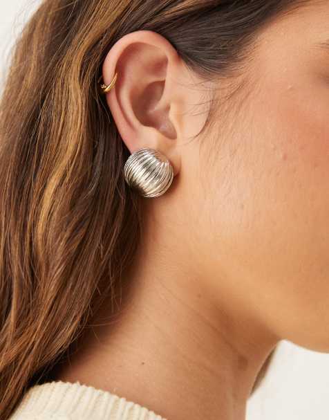 ASOS DESIGN - Orecchini argentati con design a sfera - view 1
