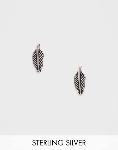 Orecchini Argento - STROILI - : Orecchini Argento : Orecchini PiumaS925 argento, orecchini di perno di piume indiane di moda