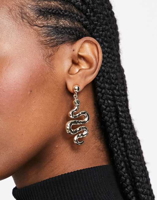 ASOS DESIGN - Orecchini color oro con pendente a forma di serpente