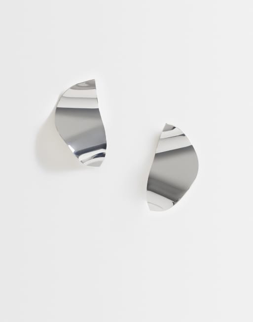 ASOS DESIGN orecchini grandi astratti color argento, 1 di 5