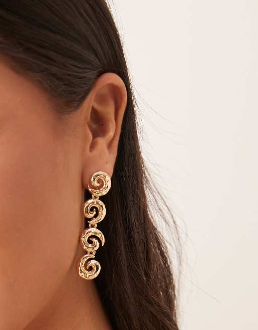 ASOS DESIGN - Orecchini pendenti color oro a spirale