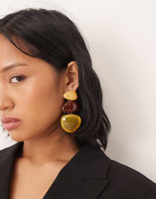 ASOS DESIGN - Orecchini pendenti con dettagli in resina