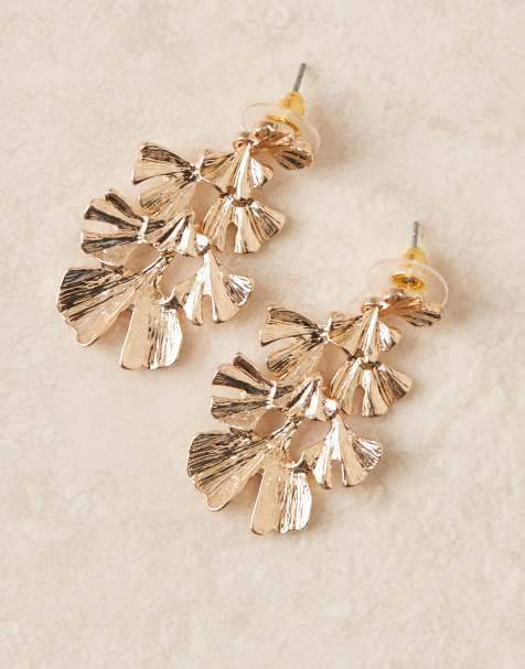 ASOS DESIGN - Orecchini pendenti dorati con petali - view 1