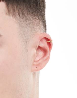 ASOS DESIGN - Orecchino ear cuff da festival in argento sterling placcato oro effetto corda