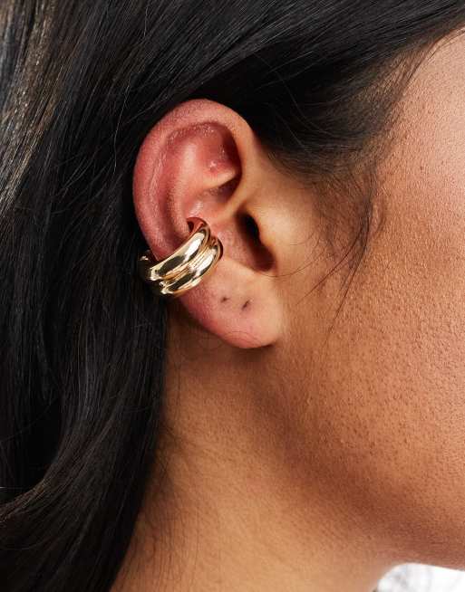 ASOS DESIGN - Orecchino ear cuff spesso color oro