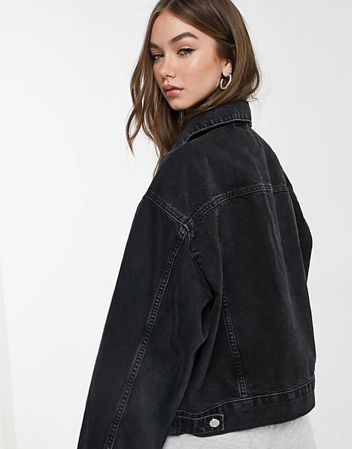 Coats & Jackets organic cotton blend denim '90's jacket in washed black 