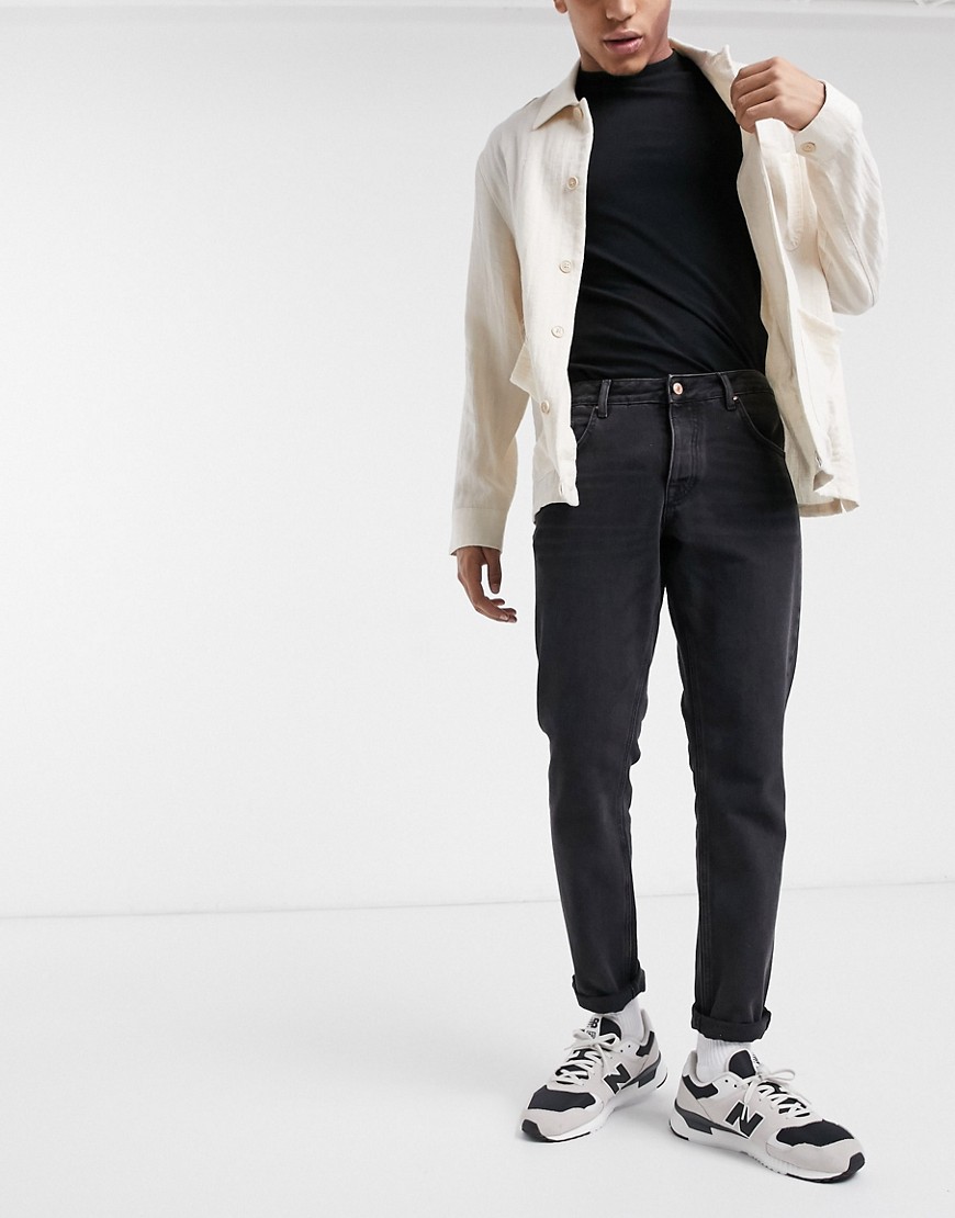 ASOS DESIGN Organic cotton blend slim jeans in washed black