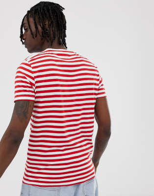 asos red and white striped top