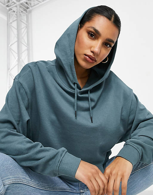 ASOS DESIGN organic cotton super oversized boyfriend hoodie in dolphin grey