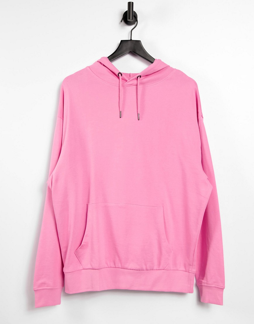ASOS DESIGN organic cotton super oversized boyfriend hoodie in pink