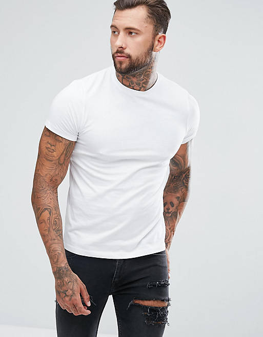 ASOS DESIGN organic crew neck t-shirt in cotton in white | ASOS