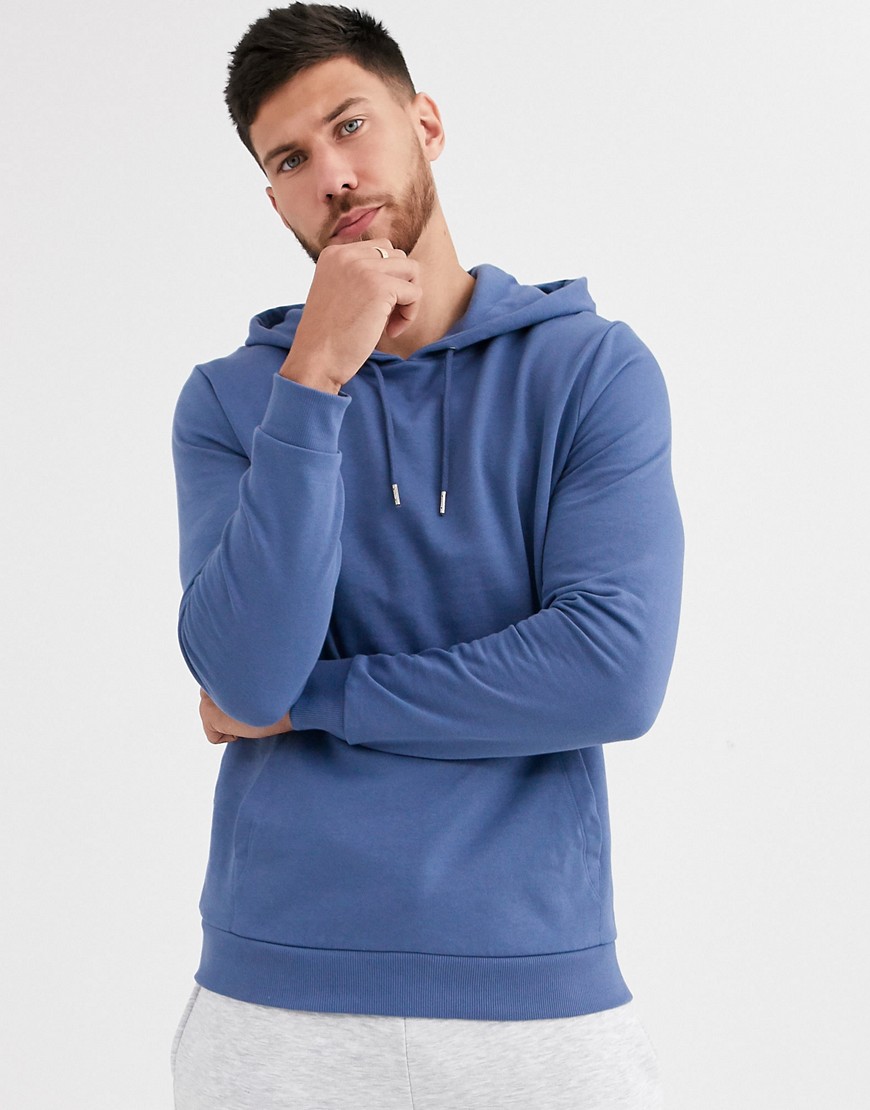 ASOS DESIGN organic hoodie in blue