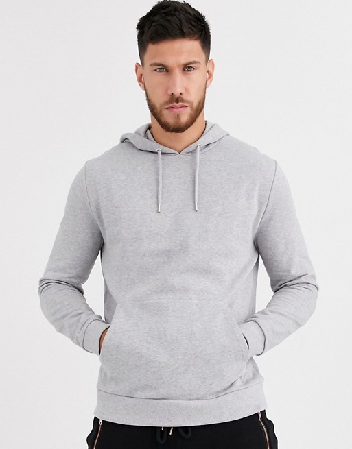 ASOS DESIGN organic hoodie in gray marl | ASOS