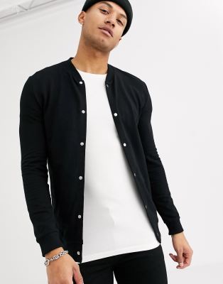 asos design bomber jacket in black