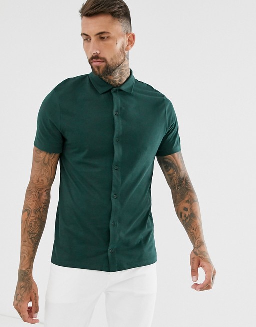 ASOS DESIGN organic jersey shirt in green