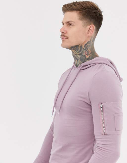 Asos muscle fit hoodie sales