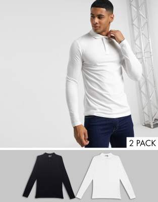 muscle fit long sleeve polo shirt